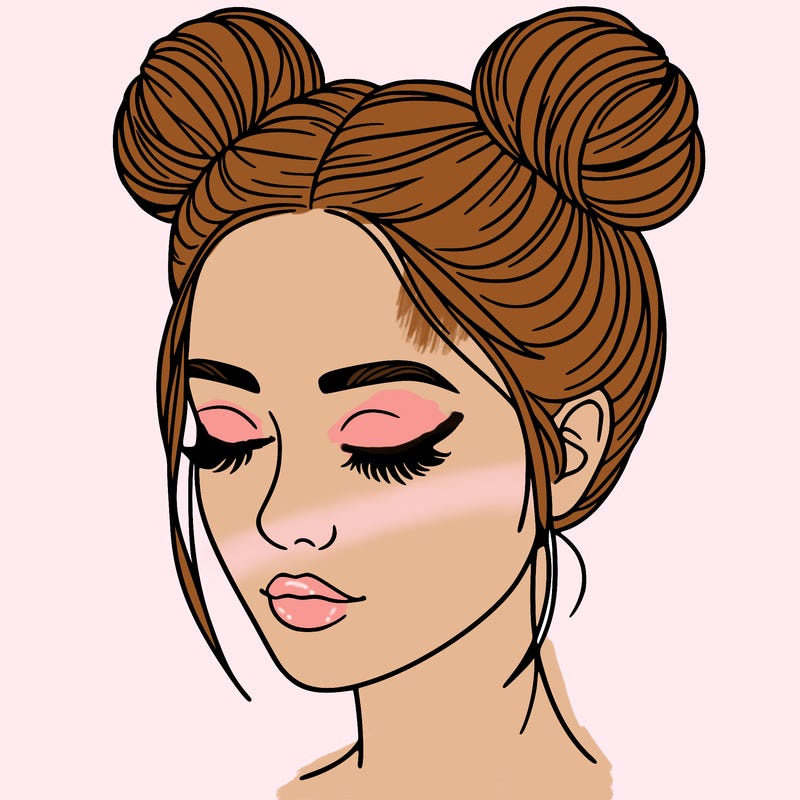 woman with hair buns