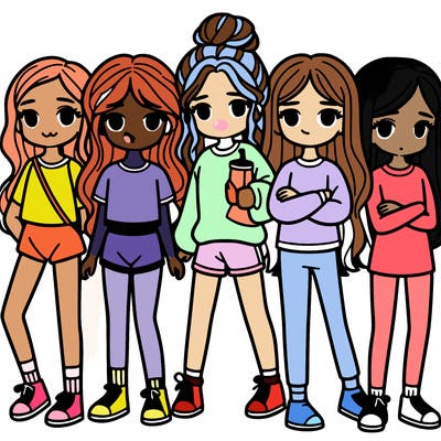 a group of girl's