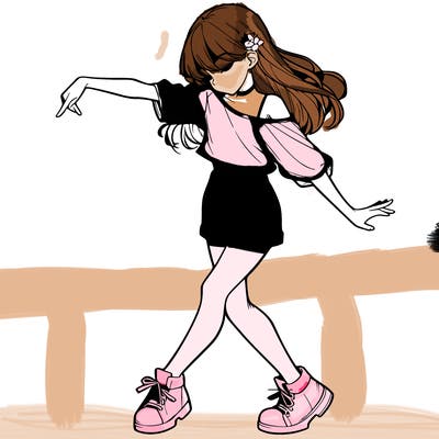 realistic girl danceing