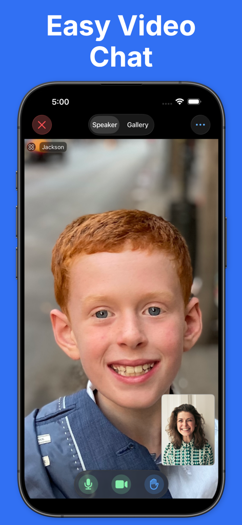 Simple video chat interface of the Participant app for Zoom meetings