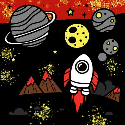 a space themed drawing