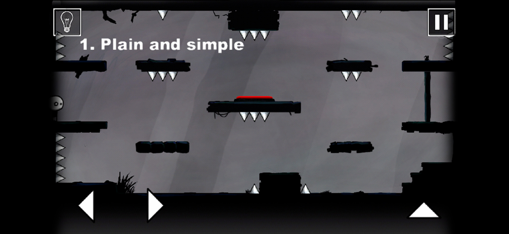 That Level Again - Gameplay screenshot of That Level Again showing Level 1 with a character in a room filled with spikes and a red button