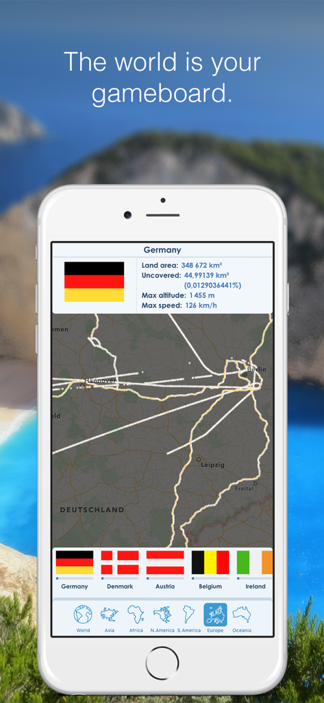 Die World Uncovered App zeigt Reisestatistiken und Kartenrouten in Deutschland