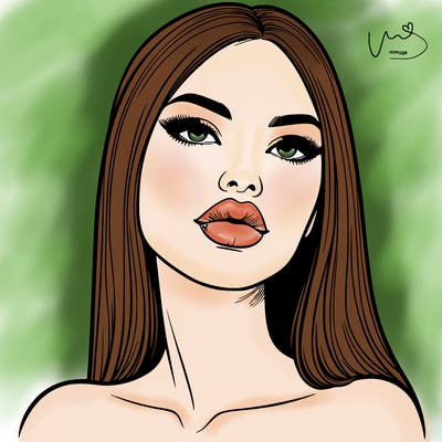 realistic woman with full lips