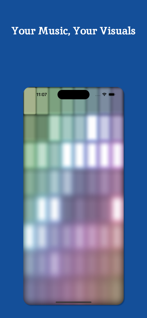 Colorful abstract grid visualizer on a smartphone screen