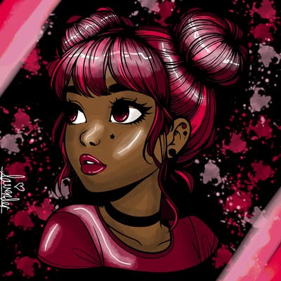 realistic girl with spacebuns