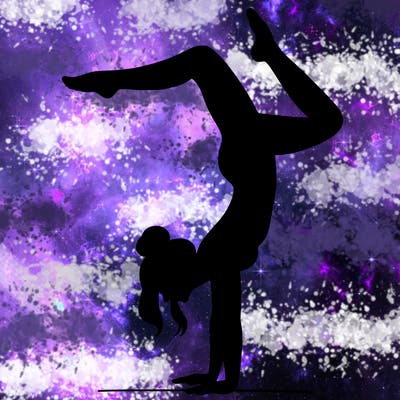 a woman doing a handstand