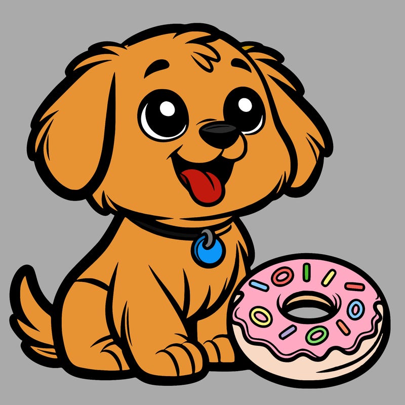 dog with donut