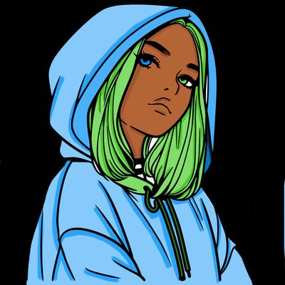 a realistic girl in a hoodie