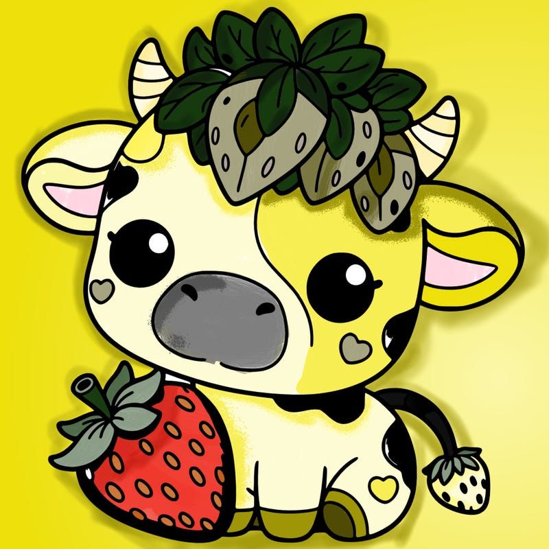 cute strawberry cow