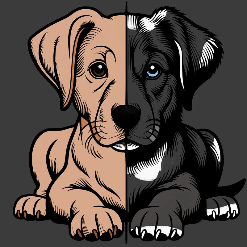 realistic dog split picture