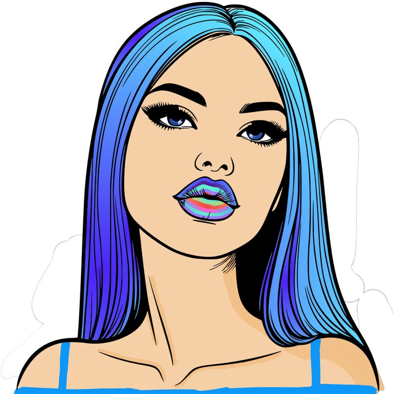 realistic woman with full lips