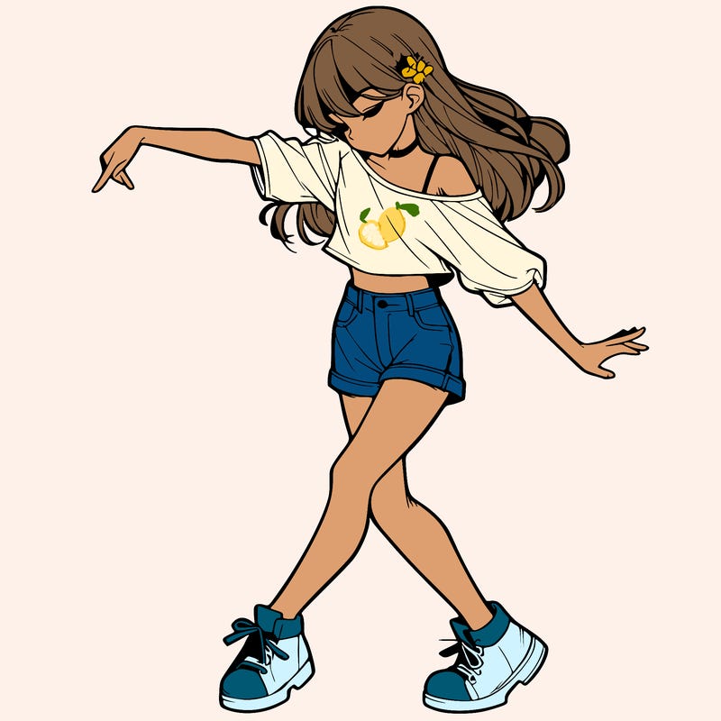 realistic girl danceing