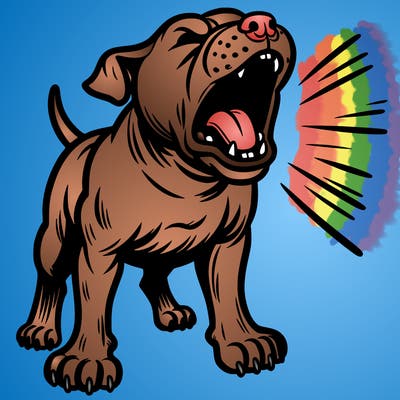 a pitbull barking