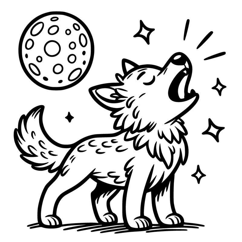 wolf howling at the moon