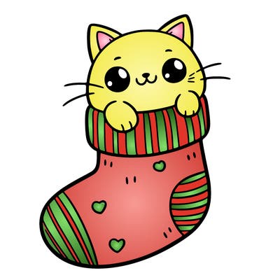 cute cat in a sock