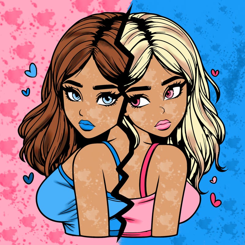 realistic girl split