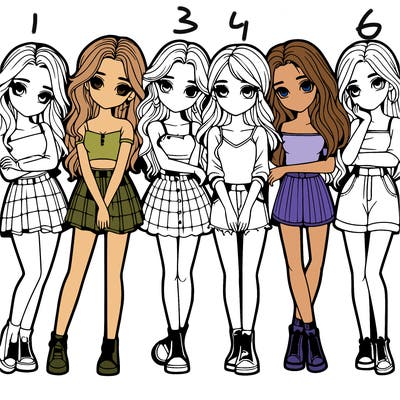 a group of girls realistic