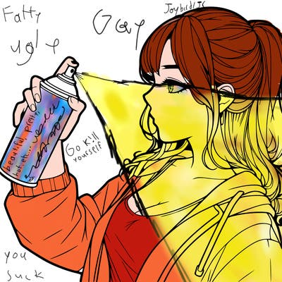 a realistic girl spray, painting