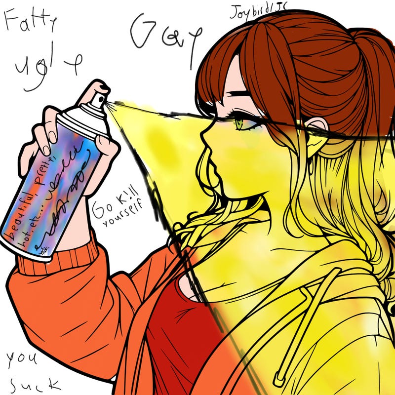 a realistic girl spray, painting