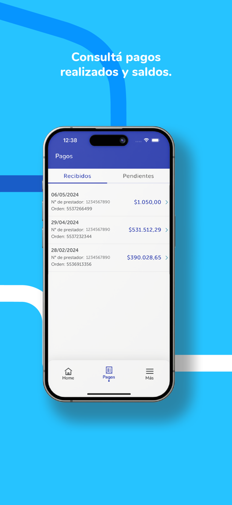 Mobile screen showing a list of processed payments in the Prestadores OSDE app for medical professionals
