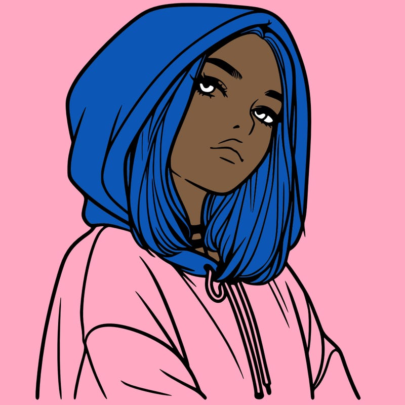 a realistic girl in a hoodie