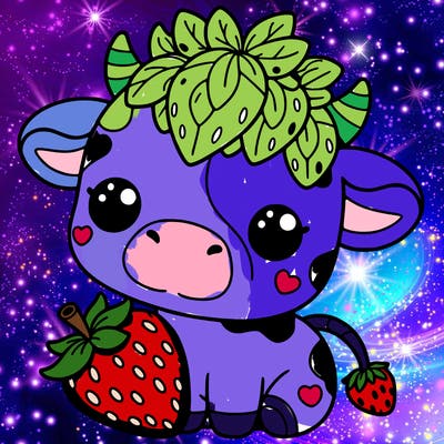 cute strawberry cow