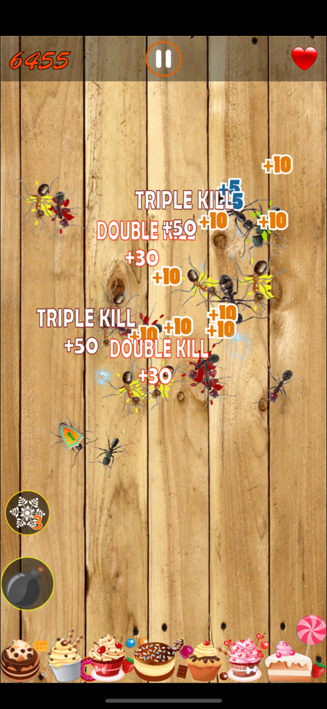 Ant Smasher - Kill Them All - Gameplay of Ant Smasher showing ants being crushed with double and triple kill bonuses