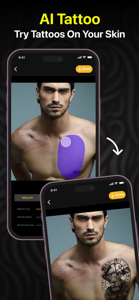 AI Tattoo Generator - AI Ink - Virtual tattoo preview on skin using AI tattoo generator app