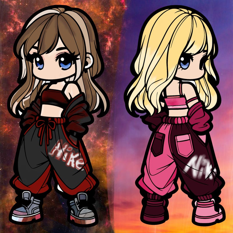 girl in crop top and baggy pants