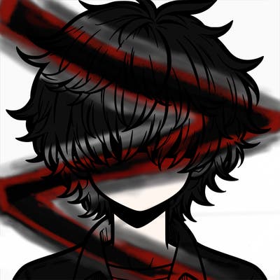 manga boy fluffy hair covering his eyes