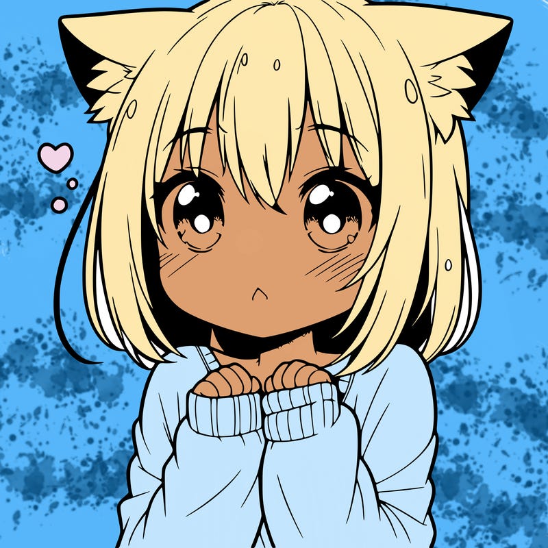 shy anime catgirl