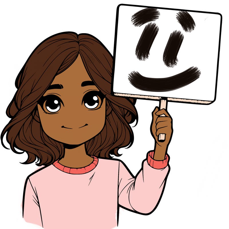 realistic girl holding up a sign