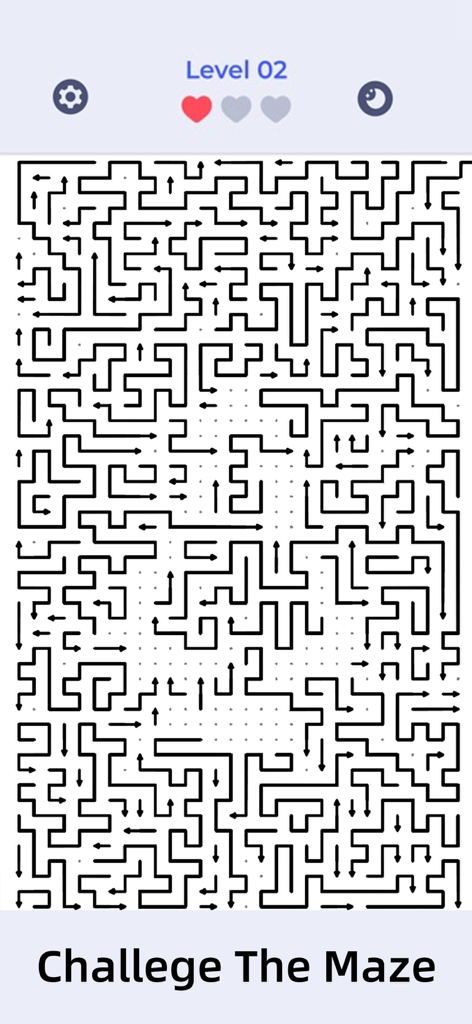 Arrows Puzzle: Escape Out! - Um complexo labirinto de setas em preto e branco em um nível de jogo de quebra-cabeça lógico