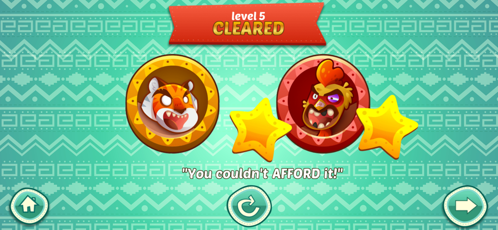 Schermata di completamento del livello 5 in UFB Lucha Libre con ritratti dei personaggi e un messaggio di vittoria.