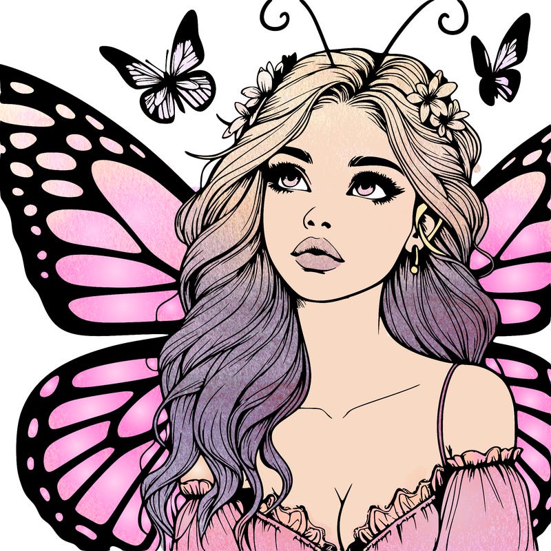 butterfly fairy realistic girl