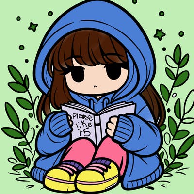girl in oversized hoodie reading a book