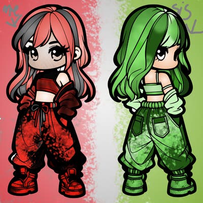 girl in crop top and baggy pants