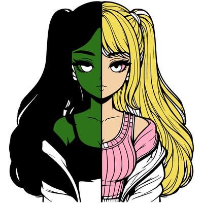 realistic girl split