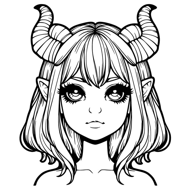 realistic girl with horns