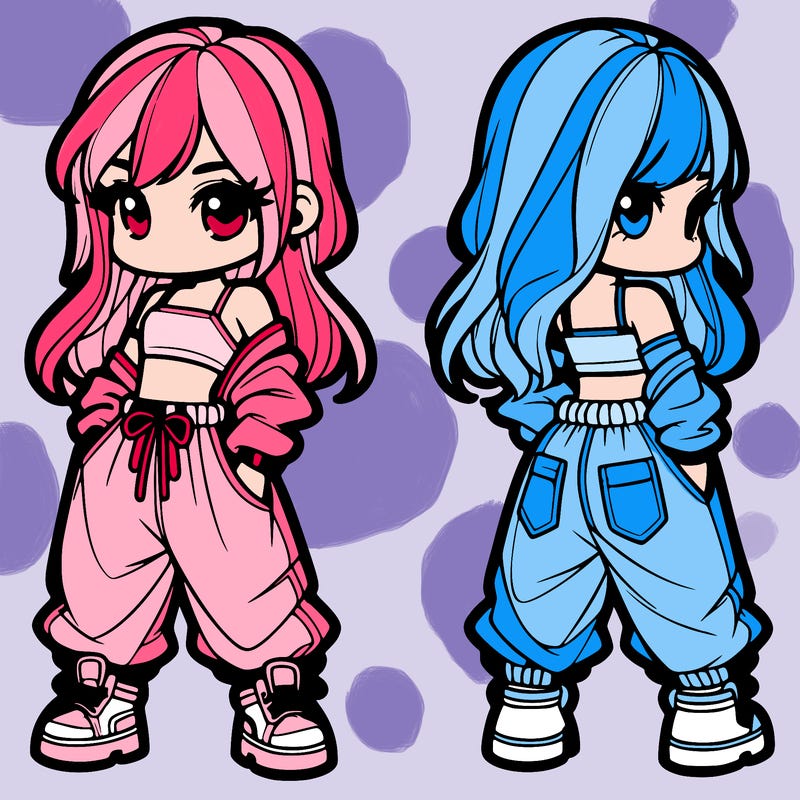 girl in crop top and baggy pants