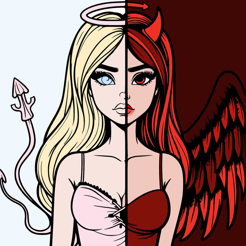 devil vs angel realistic girl