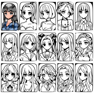 girls that look diffrent anime