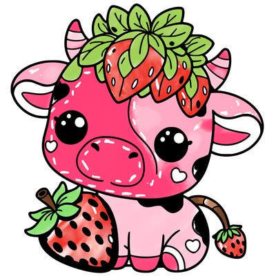 cute strawberry cow