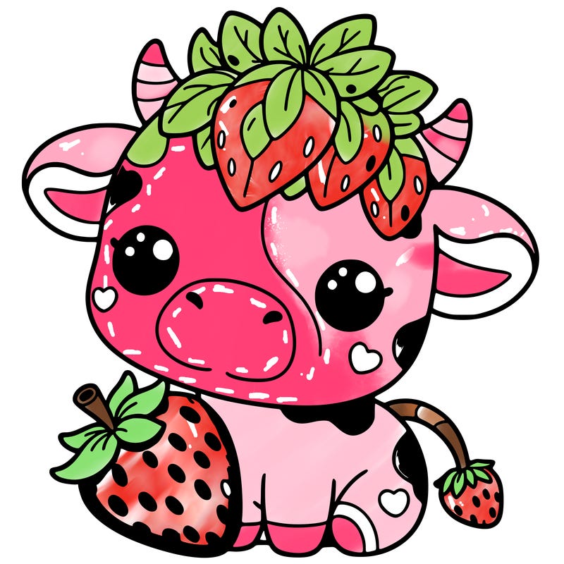 cute strawberry cow