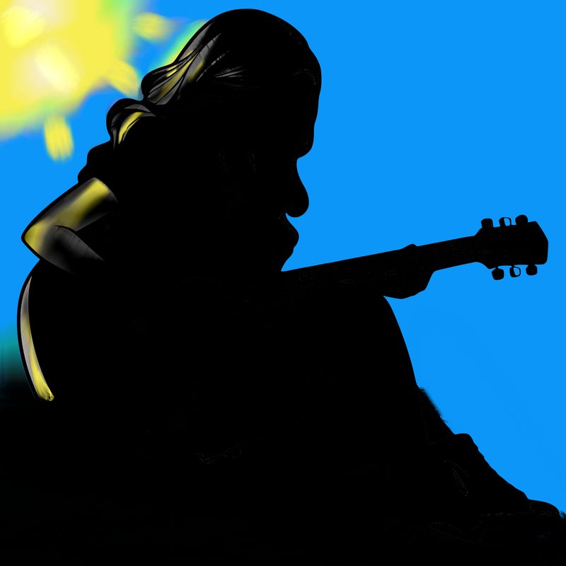 realistic woman play guitar