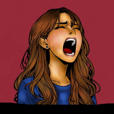 screaming realistic, girl