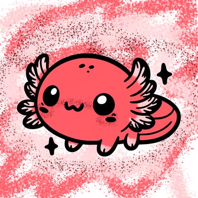 cute easy baby axolotl