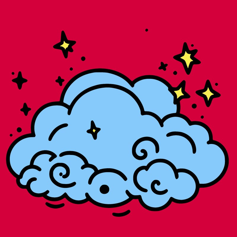 pink starry cloud sky