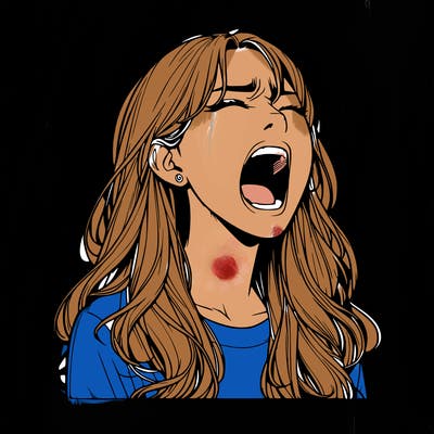 screaming realistic, girl
